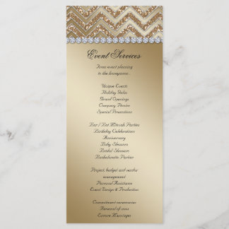 Sparkle Gold Zickzack Hochzeitskarten Programm