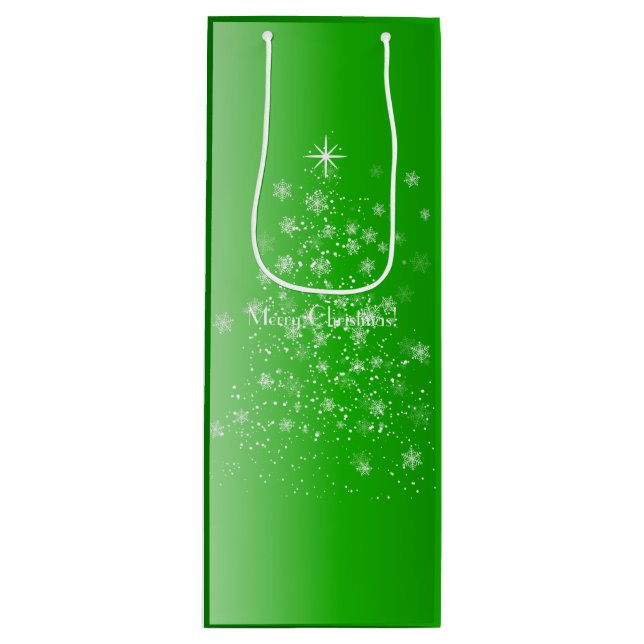 Sparkle Green Christmas Geschenktüte Für Weinflaschen (Vorderseite)