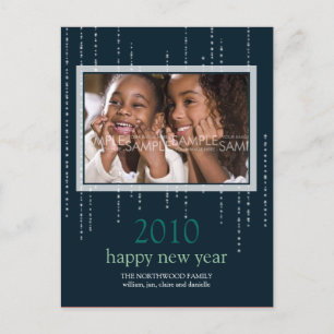 Sparkle: Happy New Year Foto Postcard Feiertagspostkarte