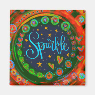 Sparkle Hearts Hübsche Funny Colorful Inspirivity Magnet