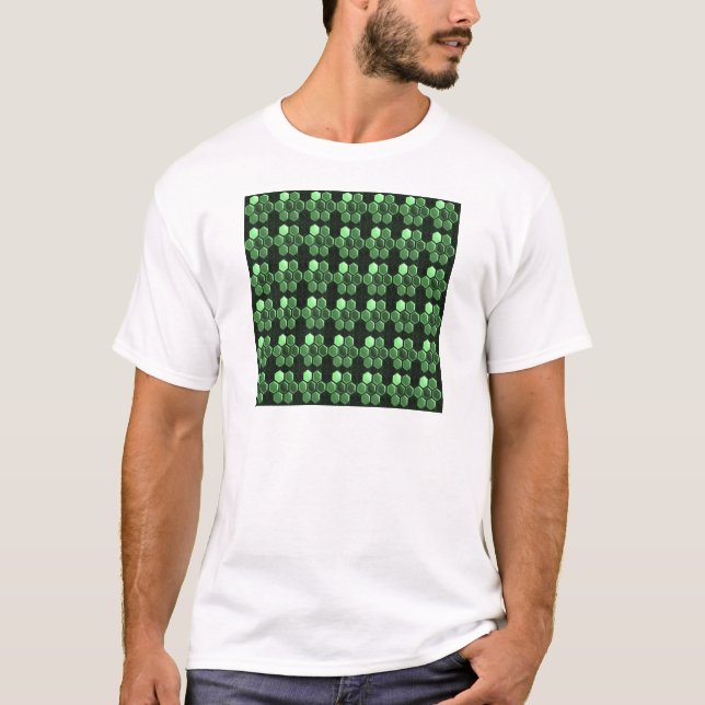 Sparkle Hexagon Emerald Green Pattern NVN289 Gesch T-Shirt (Vorderseite)