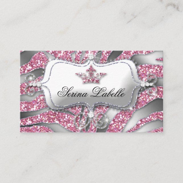 Sparkle Jewele Loyalty Card Zebra Crown Pink Treuekarte (Vorderseite)