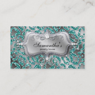 Sparkle Jewelier Business Card Zebra Aquamarin 2 S Visitenkarte