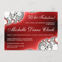 Sparkle Jewelry Red Women's Birthday Einladung