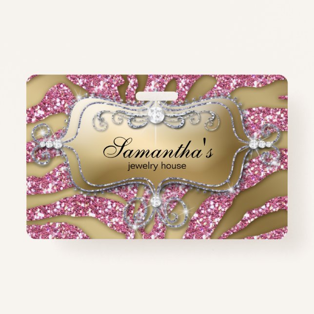 Sparkle Jewelry Zebra Gold Pink Ausweis (Vorderseite)