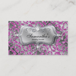 Sparkle Juwelier Business Card Zebra Pink Silver Visitenkarte