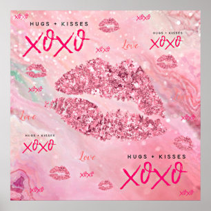 Sparkle Kisses Liebe Valentines Geschenk für sie Poster