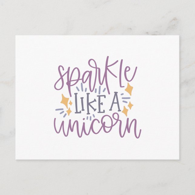 Sparkle like a unicorn postkarte (Vorderseite)