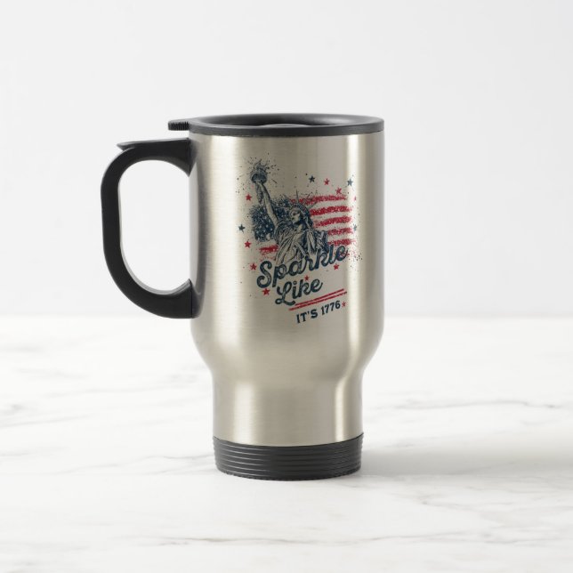 Sparkle like It's 1776, Patriotic Design, American Reisebecher (Links)