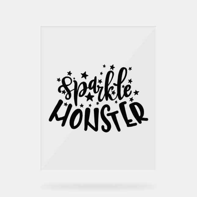 Sparkle Monster Halloween Acrylschild (Vorderseite)