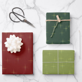 Sparkle Muster Black Pine Grren Geschenkpapier Set