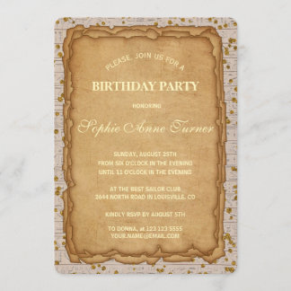 Sparkle Papyrus Ancient Birthday Einladung