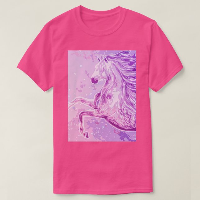 Sparkle Pferde Pinks und Lavendel T-Shirt (Design vorne)