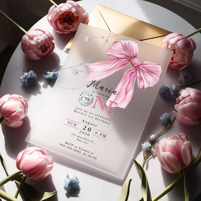 Sparkle Pink Coquette Bow 1. Acryleinladungen (Von Creator hochgeladen)