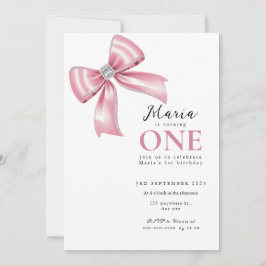 Sparkle Pink Coquette Bow 1. Einladung