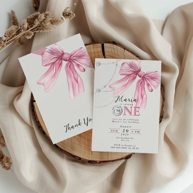 Sparkle Pink Coquette Bow 1. Einladung (Von Creator hochgeladen)