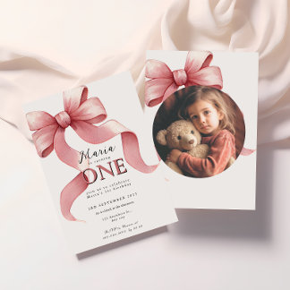 Sparkle Pink Coquette Bow 1. Einladung