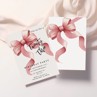 Sparkle Pink Coquette Bow 1. Einladung