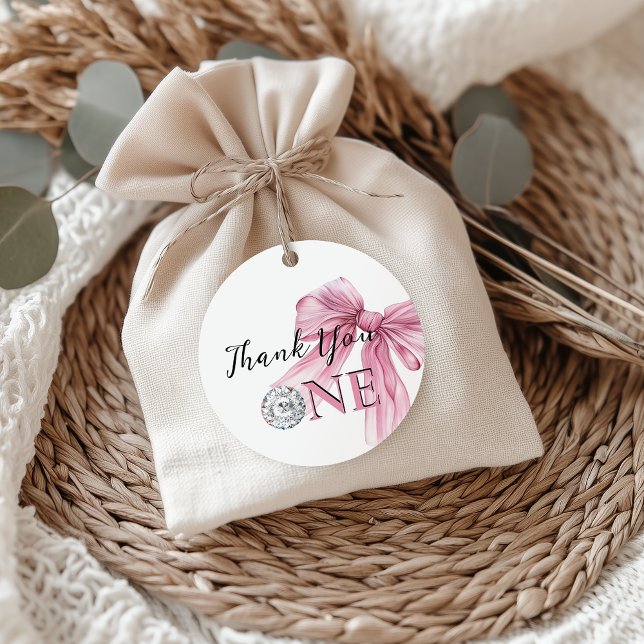 Sparkle Pink Coquette Bow 1. Geschenkanhänger (Von Creator hochgeladen)