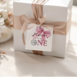 Sparkle Pink Coquette Bow 1. Geschenkanhänger