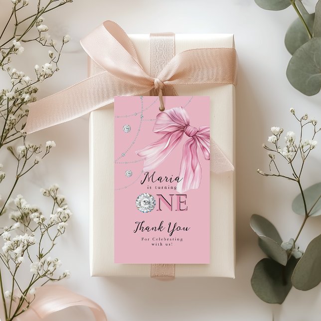 Sparkle Pink Coquette Bow 1. Geschenkanhänger (Von Creator hochgeladen)