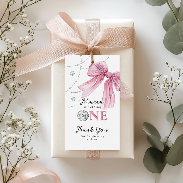 Sparkle Pink Coquette Bow 1. Geschenkanhänger (Von Creator hochgeladen)