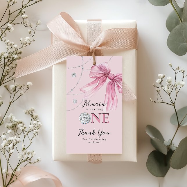 Sparkle Pink Coquette Bow 1. Geschenkanhänger (Von Creator hochgeladen)