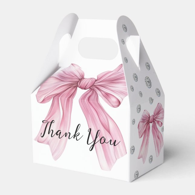 Sparkle Pink Coquette Bow 1. Geschenkschachtel (Vorderseite)