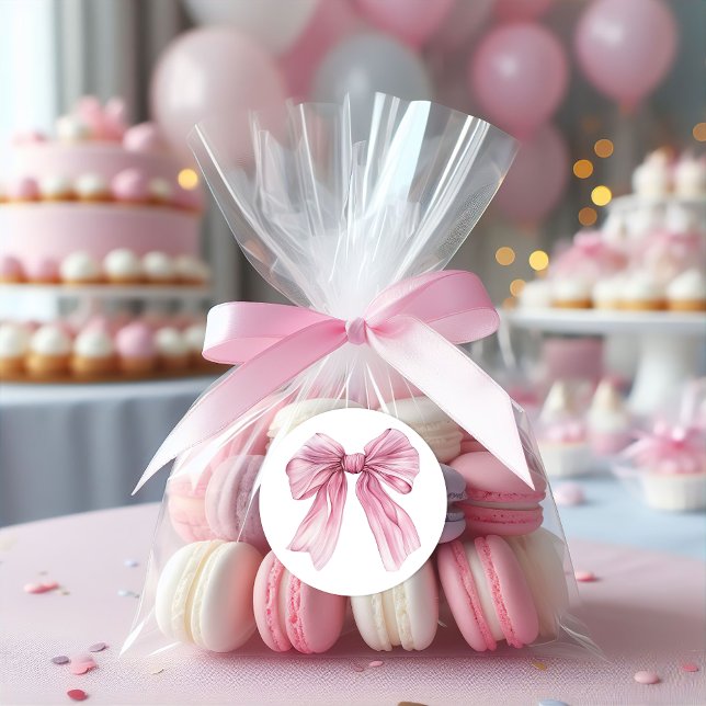 Sparkle Pink Coquette Bow 1. Runder Aufkleber (Von Creator hochgeladen)