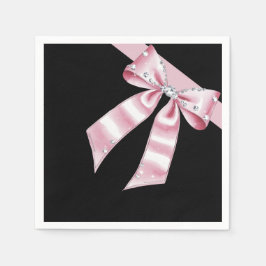 Sparkle Pink Coquette Bow Serviette