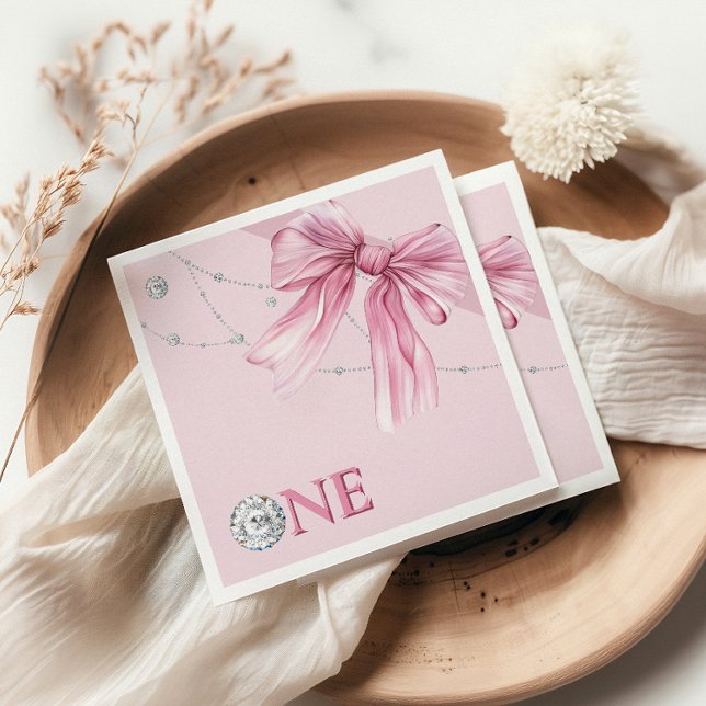 Sparkle Pink Coquette Bow Serviette (Von Creator hochgeladen)