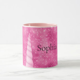 Sparkle Pink Glam Unicorn Geburtstag Tasse