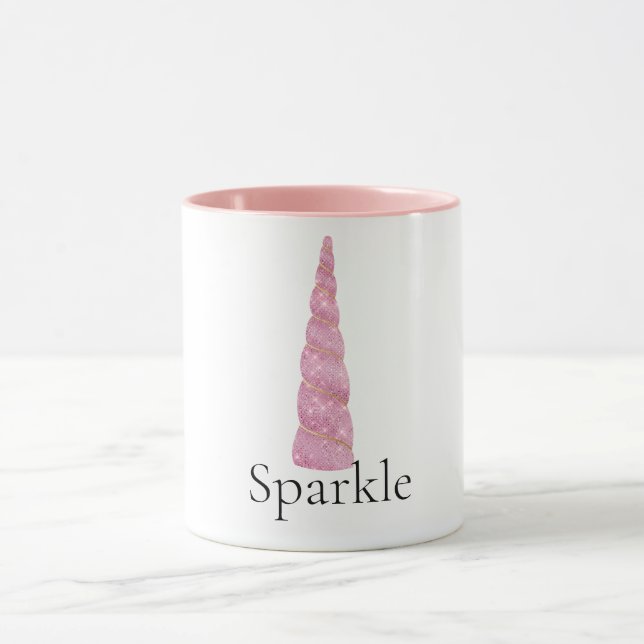 Sparkle Pink Gold Glam Stars Einhorn Tasse (Zentrum)