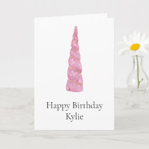 Sparkle Pink Gold Glam Unicorn Geburtstag Karte