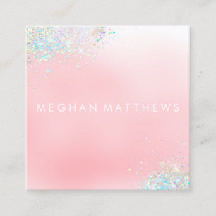Sparkle Pink Makeup Artist Square Business Card Quadratische Visitenkarte