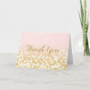 Sparkle Pink und Gold Vielen Dank Dankeskarte