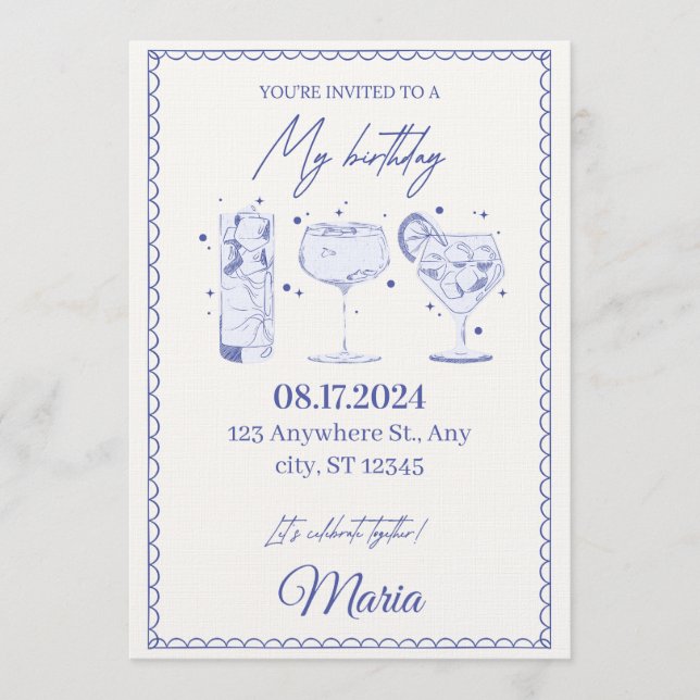 Sparkle & Pop! Editable Birthday Bash Invitation Einladung (Vorderseite)