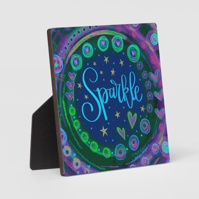  Sparkle Pretty Floral Whimsical Inspiration Easel Fotoplatte (Vorderseite)