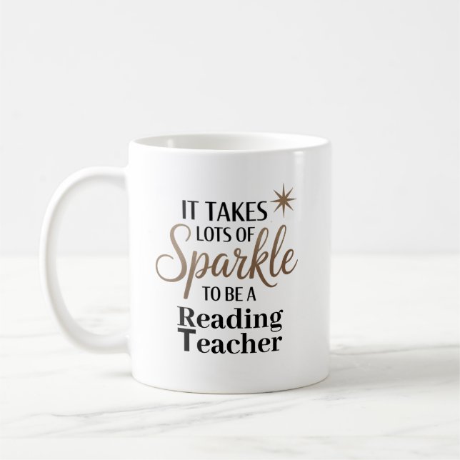 Sparkle Quote Geschenk zum Lesen Т Lehrers Kaffeetasse (Links)