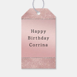 Sparkle Rose Gold Glam Brown Glitzer Geschenkanhänger