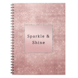 Sparkle Rose Gold Glam Brown Glitzer Notizblock