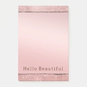 Sparkle Rose Gold Glam Brown Glitzer Post-it Klebezettel