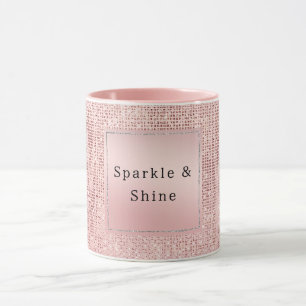 Sparkle Rose Gold Glam Brown Glitzer Tasse