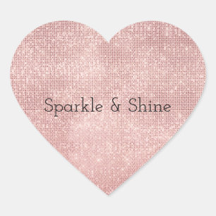 Sparkle Rose Gold Glam Herz-Aufkleber