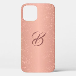 Sparkle Rose Gold Look Mit Monogramm iPhone Case