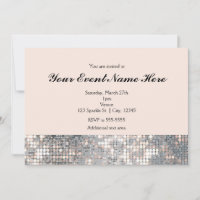 Sparkle Sequins Glamour Wedding Invitation Card