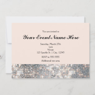 Sparkle Sequins Glamour Wedding Invitation Card Einladung