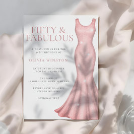 Sparkle Shimmer Dress 50. Geburtstagsparty Einladung