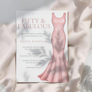 Sparkle Shimmer Dress 50. Geburtstagsparty Einladung
