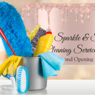 Sparkle & Shine Cleaning Grand Opening Broom Tropf Banner